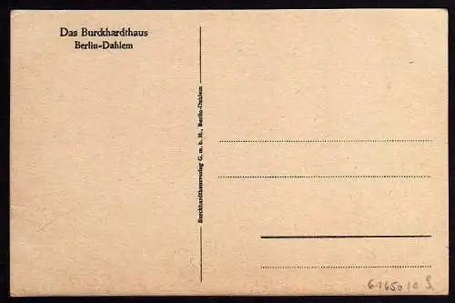 61650 AK Berlin Dahlem Burckhardthaus
