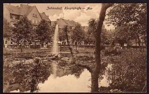 68477 Ansichtskarte Berlin Zehlendorf Hauptstr. Aue Springbrunnen