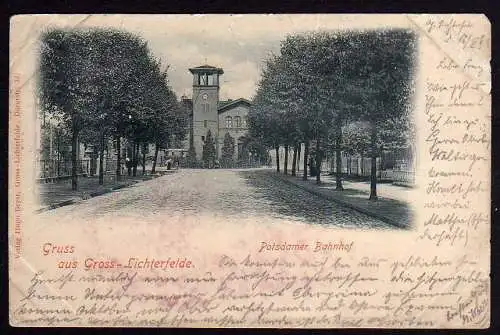 74517 Ansichtskarte Berlin Gross Lichterfelde Potsdamer Bahnhof 1899