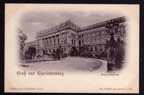 74730 Ansichtskarte Berlin Polytechnikum um 1900 Verlag Goldiner