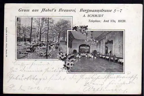 78543 AK Berlin Habels Brauerei Bergmannstrasse 5-7 1902