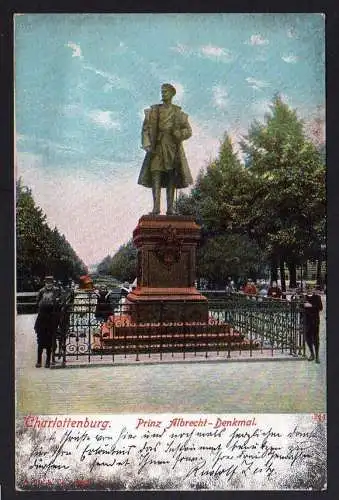 73965 Ansichtskarte Berlin Charlottenburg Prinz Albrecht Denkmal 1903