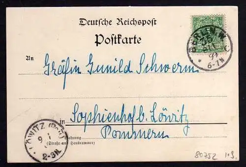80752 AK Berlin Tauenzienstrasse Kaiser Wilhelm Gedächtniskirche 1899