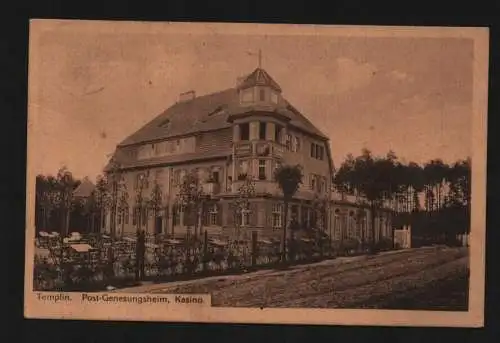 135057 Ansichtskarte Templin Post Genesungsheim Kasino 1915