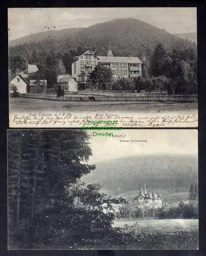 131505 2 Ansichtskarte Bad Tabarz Hotel Kurhaus 1906  Schloss Zimmerberg