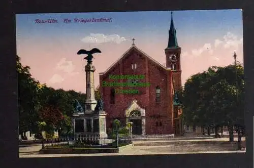 129816 Ansichtskarte Neu-Ulm 1918 Am Kriegerdenkmal