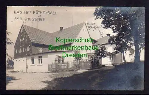 119566 Ansichtskarte Röthenbach bei Frauenstein 1921 Gasthof Restaurant Emil Wiessner Fotok