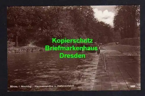 118155 Ansichtskarte Mirow in Mecklenburg Hermannshöhe und Hafeneinfahrt um 1925