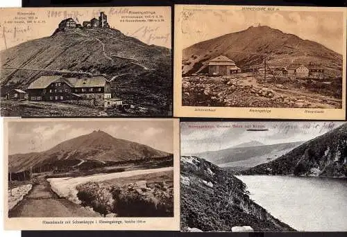 111400 8 Ansichtskarte Riesengebirge Schneekoppe 1912 1940 1928 1940 1916 1920 Krkonose 19