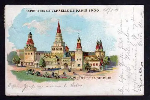 100912 Ansichtskarte Paris 1900 Exposition Universelle de Paris Pavillon de la Siberie Lith