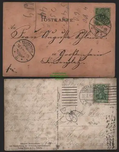 151347 2 Ansichtskarte Leipzig 1899 Siegesdenkmal 1870 - 1871 Völkerschlachtdenkmal