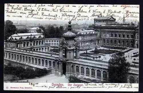 36513 Ansichtskarte Dresden 1905 Der Zwinger
