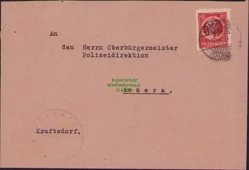 B15926 Brief SBZ Thüringen 97 Kraftsdorf 11.12.45 1945 an Oberbürgermeister Gera
