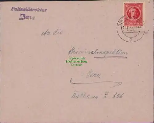 B15927 Brief SBZ Thüringen 97 Polizeidirektor Jena an Kriminalinspektion Gera