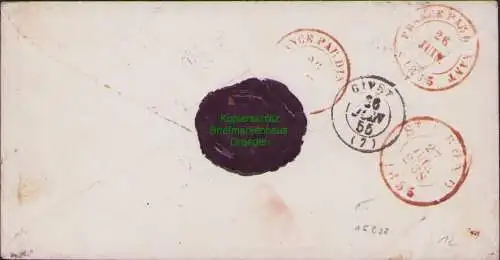 B15838 Frankreich Brief 1855 15a EF Kaiser Napoléon III. EMPIRE FRANC n Belgien