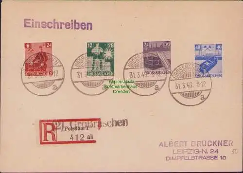 B15897 Brief Lokalausgabe Großräschen 43-46 Einschreiben R-Brief