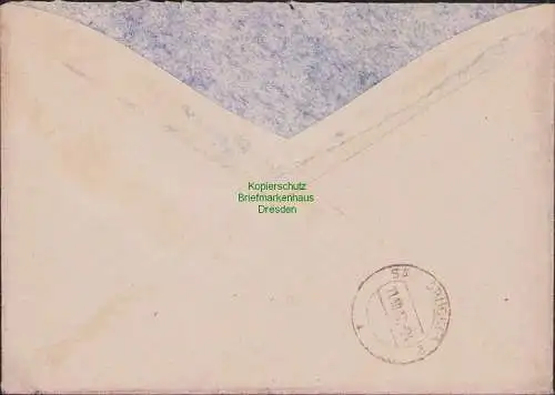 B15889 Brief Alliierte Besetzung 1947 Einschreiben Rückschein Oberhausen n. Saar