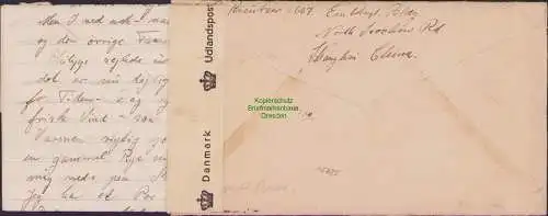 B15885 Brief Shanghai China 1939 mit mehrseitigem Inhalt nach Braderup Denmark