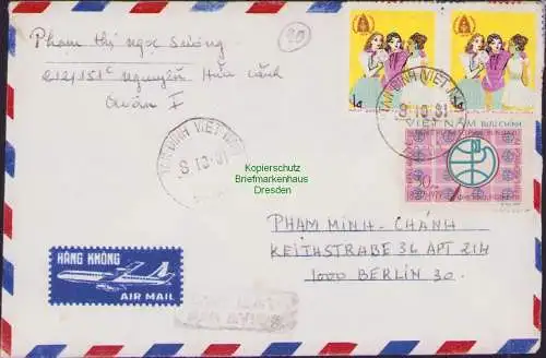 B15829 Brief Vietnam 1981 aus Tan Dinh Ho Chi Minh Stadt nach Westberlin