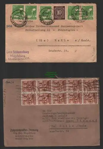 B10234 Brief SBZ Währungsreform 1948 Zehnfach Magdeburg 14.7.48 Bogenteil 922