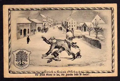 87975 Ansichtskarte Krick de Kränk Offebach Offenbach 1923 die Staa binne se an die Hunde