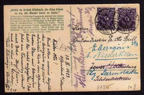 87975 AK Krick de Kränk Offebach Offenbach 1923 die Staa binne se an die Hunde