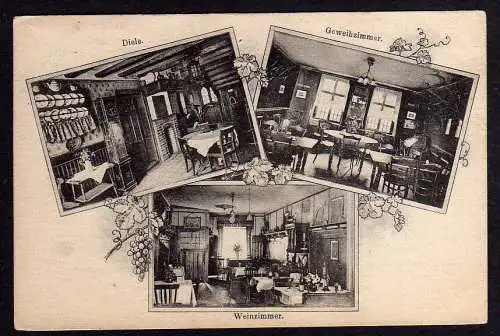 87949 AK Geisenheim Rheingau Hotel Restaurant Zur Linde 1920 Weinzimmer Diele