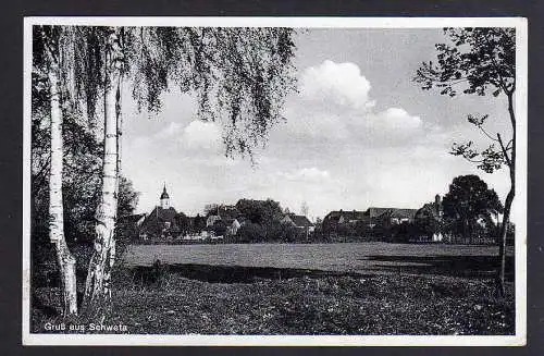 87155 AK Schweta über Oschatz 1938 Dorf Kirche Landpoststempel