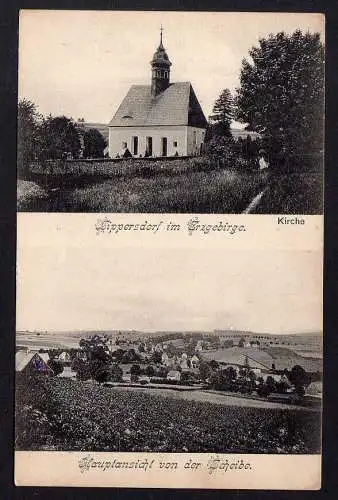 87199 AK Lippersdorf Erzgebirge Kirche Hauptansicht von der Scheibe 1910