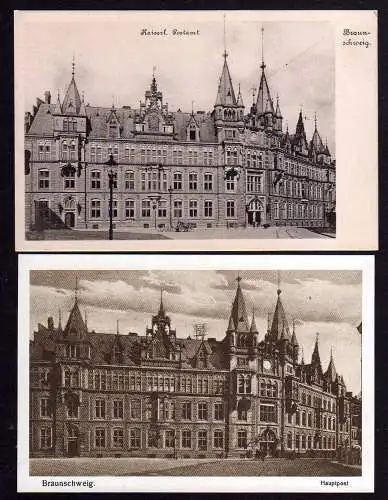 87398 2 Ansichtskarte Braunschweig Kaiserl. Postamt Hauptpost 100 Jahre Verein