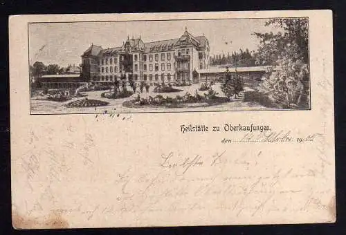 87647 Ansichtskarte Oberkaufungen Kaufungen Heilstätte 1900 Bahnpost