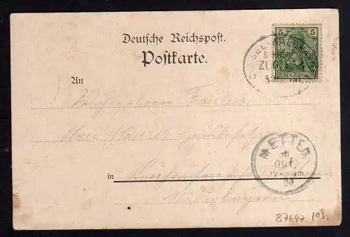 87647 AK Oberkaufungen Kaufungen Heilstätte 1900 Bahnpost