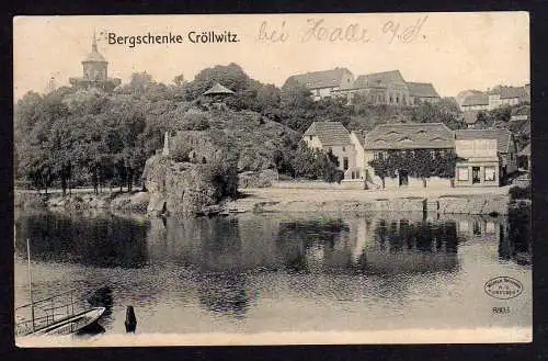87422 Ansichtskarte Bergschenke Cröllwitz Halle Saale 1910 Gasthaus