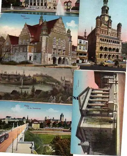 87582 6 Ansichtskarte Posen Rathaus Stadttheater 1900 1915 1916