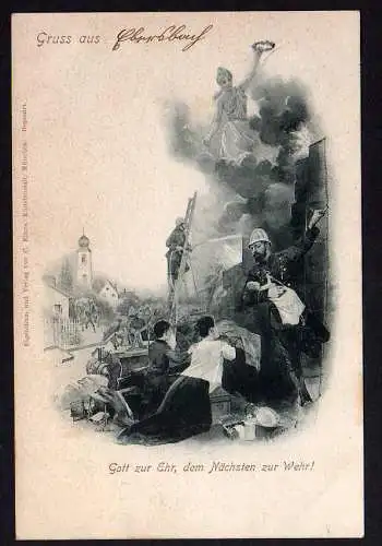 77926 Ansichtskarte Ebersbach 1901 Feuerwehr Gott zur Ehr, dem Nächsten zur Wehr