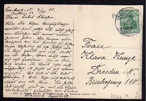 77966 AK Freiberg Bezirkssteuereinnahme Schloß Freudenstein 1911