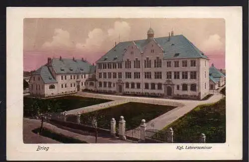 77373 Ansichtskarte Brieg Königliches Lehrerseminar  ca. 1910