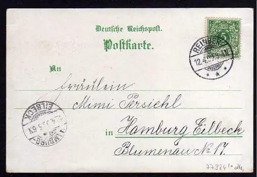 77324 AK Reinbek Holstein Litho St. Adolfs Stift Schloss Wentorf 1900