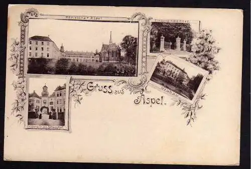76537 Ansichtskarte Aspel Schloss Rees Kreis Kleve Neubau Eingang Allee um 1900