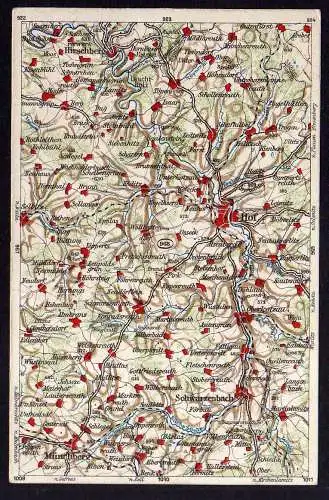 76692 AK Landkarten-AK Hof und Umgebung Wona Karte Hirschberg schwarzenbach