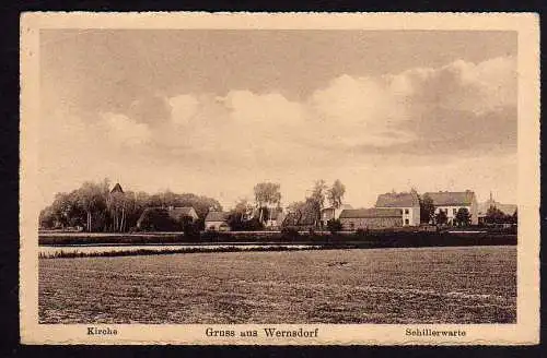 76975 Ansichtskarte Wernsdorf Teltow 1916 Königs Wusterhausen Schillerwarte Kirche
