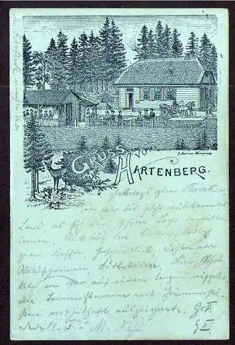 77250 Ansichtskarte Hartenberg Elbingerode 1898 Vorläufer Angermann Wernigerode
