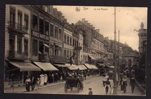 75915 AK Spa Stadt 1916 La rue Royale geschäfte Großstadtleben