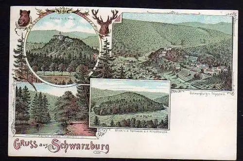 75735 AK Schwarzburg Litho Schloss Trippstein um 1900