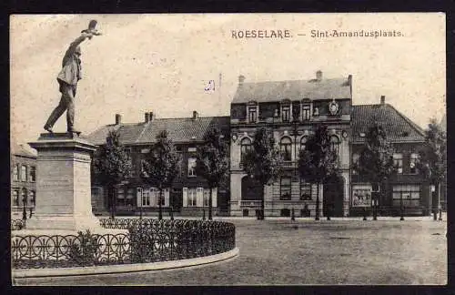 75089 Ansichtskarte Roeselare Sint Amandusplaatz 1916 Feldpost