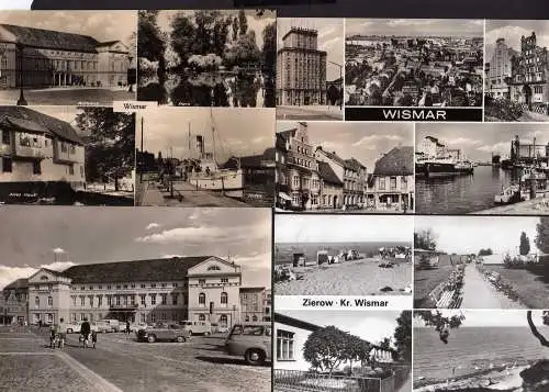 75282 6 AK Wismar Hafen Rathaus Altes Haus Stalinstraße HO Gaststätte Zierow