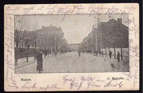 75018 Ansichtskarte Radom Ul. Szeroka Feldpost 1914