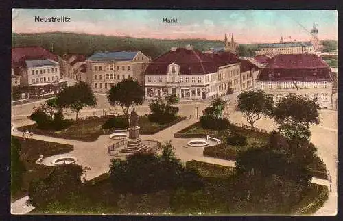 73931 Ansichtskarte Neustrelitz Markt 1919