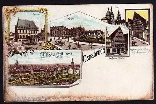 71316 AK Osnabrück Litho bahnhof Gasthof zur Walhalla