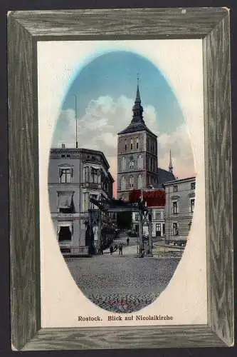 70199 Ansichtskarte Rostock Papier Handlung Nicolaikirche